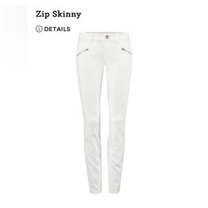 CAbi White Zip Skinny Pants